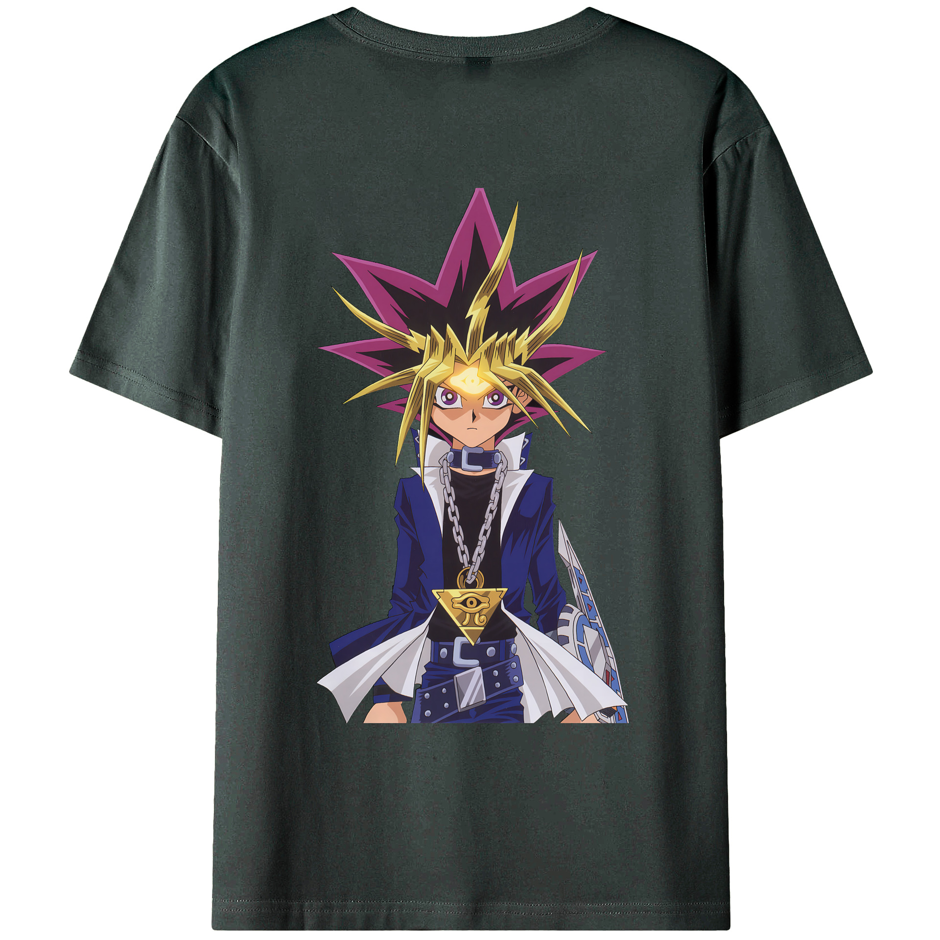 （画像用） 遊☆戯☆王 Yu-Gi-Oh! 綿100％ メンズ半袖Tシャツ（バックプリント） 通気性